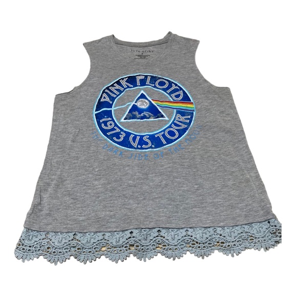 Love Tribe Pink Floyd grey tank top with embroidered trim. - Picture 1 of 5